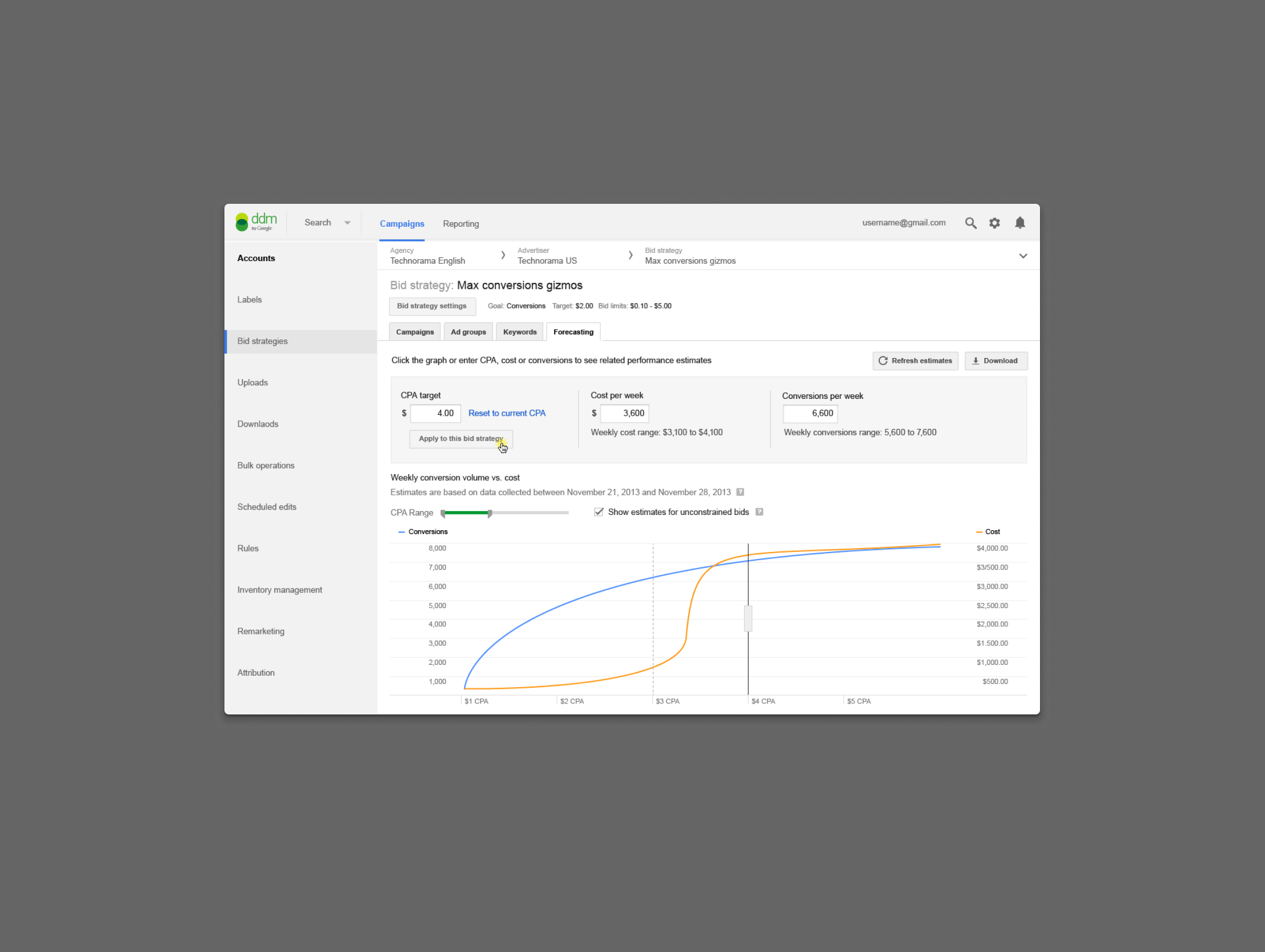 CUJ 01 Performance Bidding Suite Setup and Portfolio Optimization Mockup